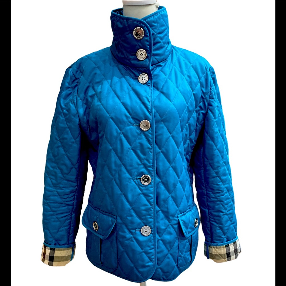 BURBERRY Brit Authentic quilted teal blue jacket. Excellent condition-